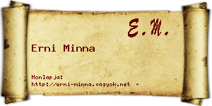 Erni Minna névjegykártya